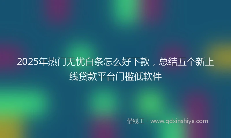 2025年热门无忧白条怎么好下款，总结五个新上线贷款平台门槛低软件