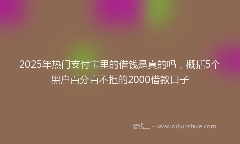 2025年热门支付宝里的借钱是真的吗，概括5个黑户百分百不拒的2000借款口子