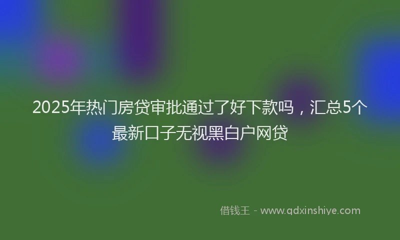 2025年热门房贷审批通过了好下款吗，汇总5个最新口子无视黑白户网贷