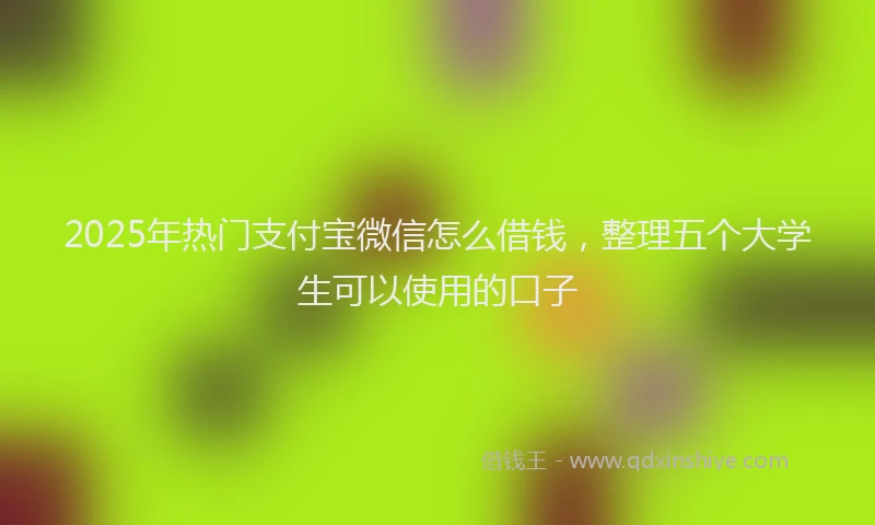 2025年热门支付宝微信怎么借钱，整理五个大学生可以使用的口子