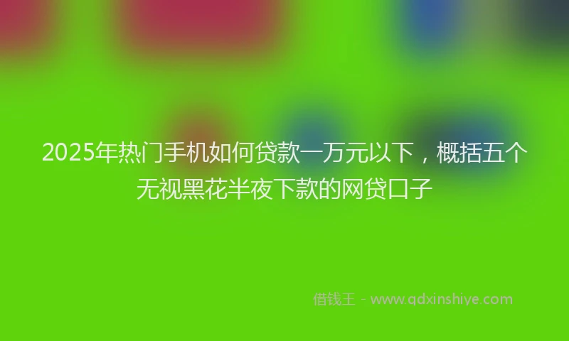 2025年热门手机如何贷款一万元以下，概括五个无视黑花半夜下款的网贷口子