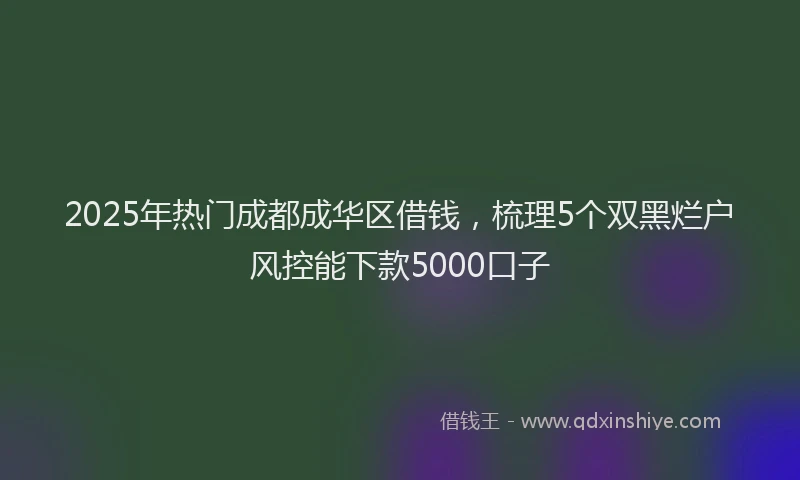 2025年热门成都成华区借钱，梳理5个双黑烂户风控能下款5000口子
