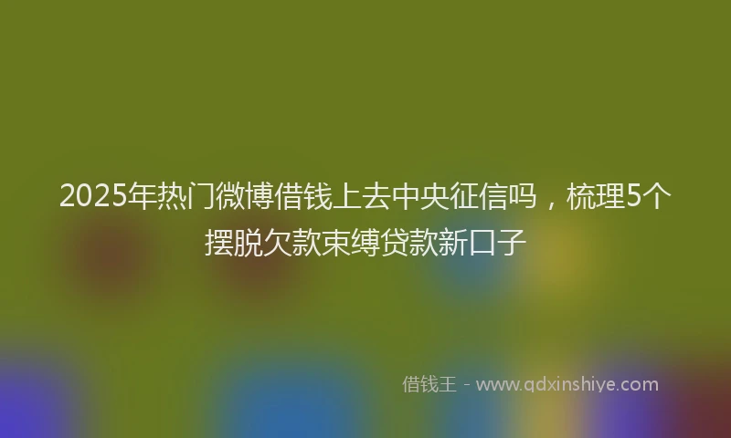 2025年热门微博借钱上去中央征信吗，梳理5个摆脱欠款束缚贷款新口子