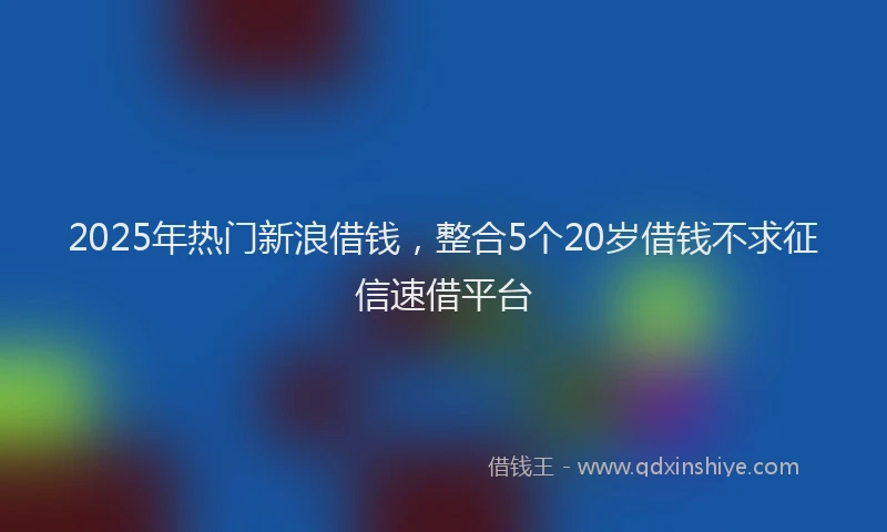 2025年热门新浪借钱，整合5个20岁借钱不求征信速借平台