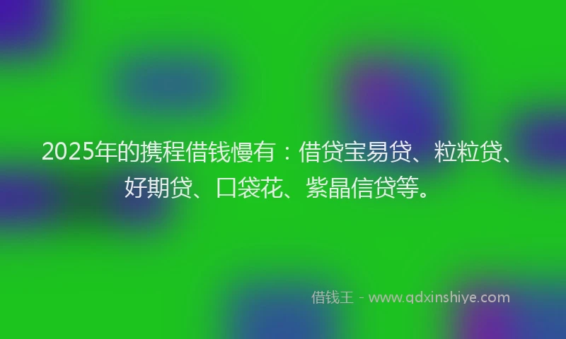 2025年的携程借钱慢有：借贷宝易贷、粒粒贷、好期贷、口袋花、紫晶信贷等。