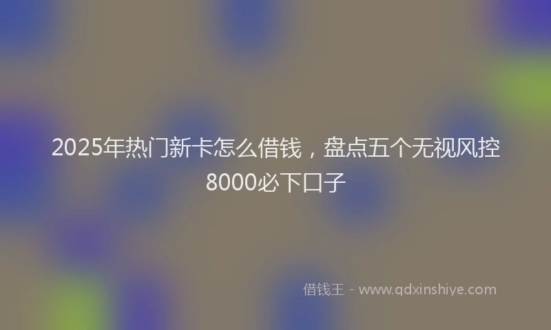 2025年热门新卡怎么借钱，盘点五个无视风控8000必下口子