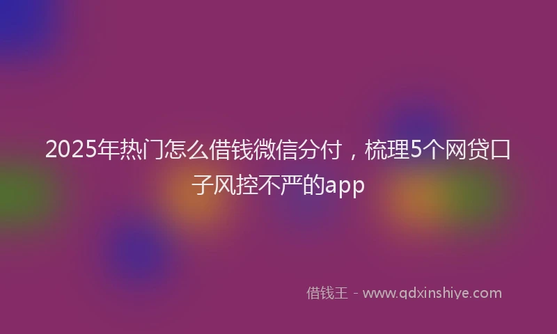 2025年热门怎么借钱微信分付，梳理5个网贷口子风控不严的app