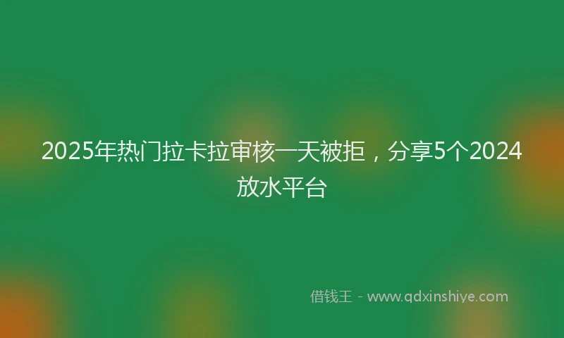 2025年热门拉卡拉审核一天被拒，分享5个2024放水平台