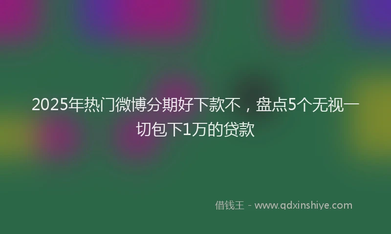 2025年热门微博分期好下款不，盘点5个无视一切包下1万的贷款