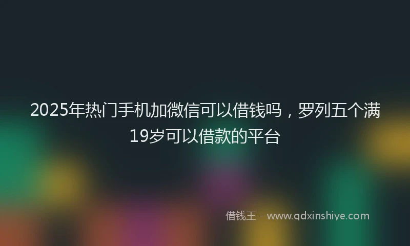 2025年热门手机加微信可以借钱吗，罗列五个满19岁可以借款的平台