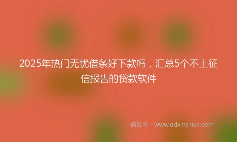 2025年热门无忧借条好下款吗，汇总5个不上征信报告的贷款软件