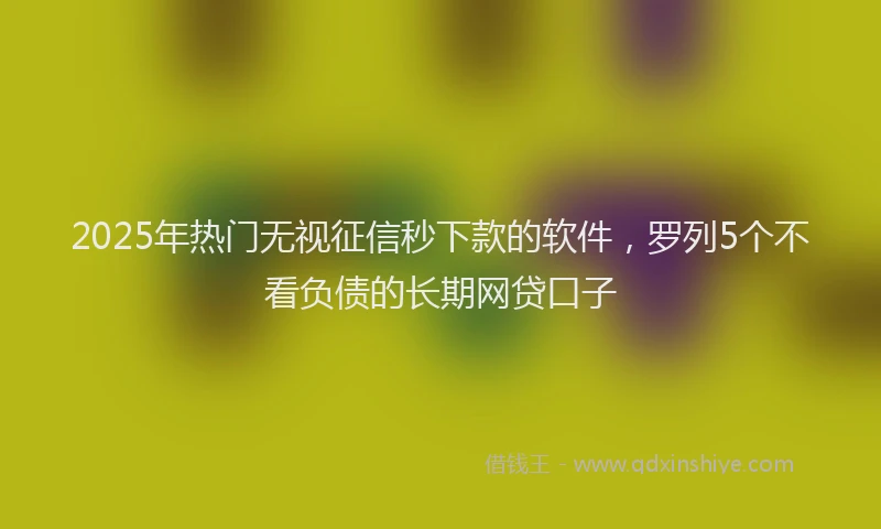 2025年热门无视征信秒下款的软件，罗列5个不看负债的长期网贷口子