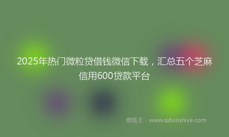 2025年热门微粒贷借钱微信下载，汇总五个芝麻信用600贷款平台