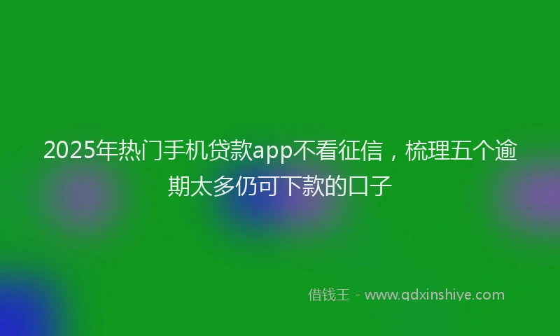 2025年热门手机贷款app不看征信，梳理五个逾期太多仍可下款的口子
