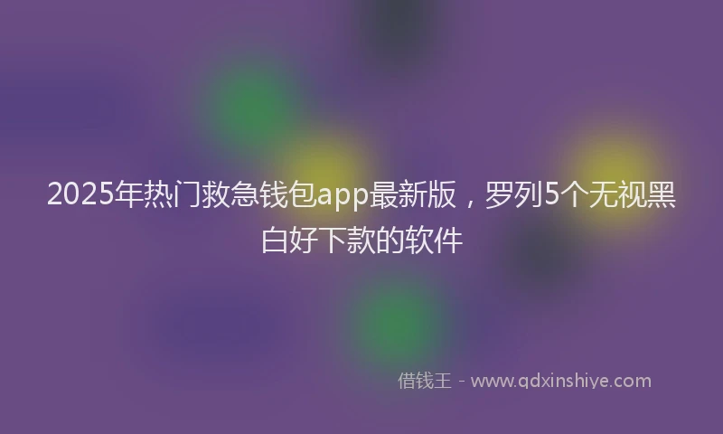 2025年热门救急钱包app最新版，罗列5个无视黑白好下款的软件