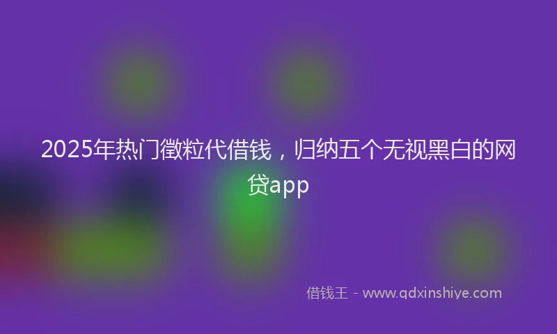 2025年热门徵粒代借钱，归纳五个无视黑白的网贷app