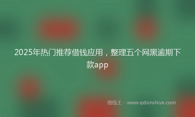 2025年热门推荐借钱应用，整理五个网黑逾期下款app
