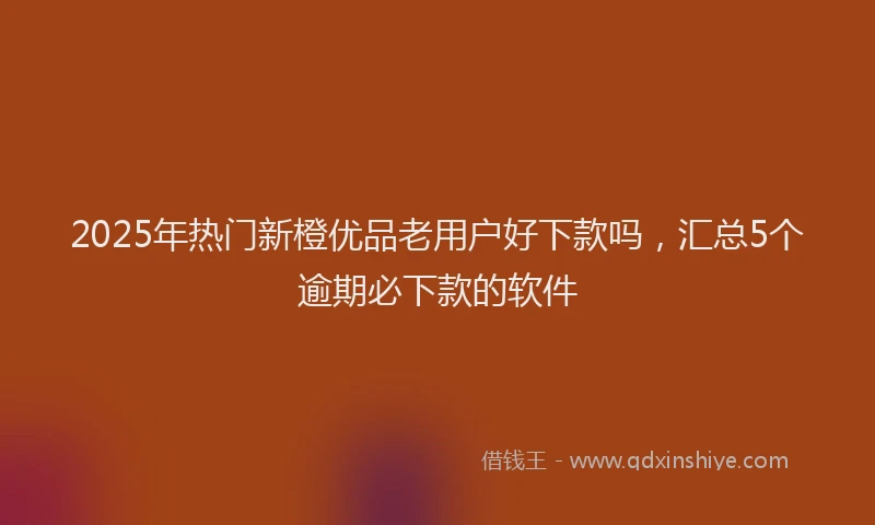 2025年热门新橙优品老用户好下款吗，汇总5个逾期必下款的软件