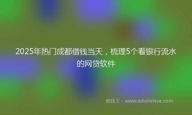 2025年热门成都借钱当天，梳理5个看银行流水的网贷软件