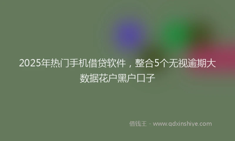 2025年热门手机借贷软件，整合5个无视逾期大数据花户黑户口子