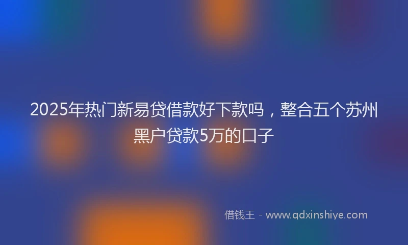 2025年热门新易贷借款好下款吗，整合五个苏州黑户贷款5万的口子