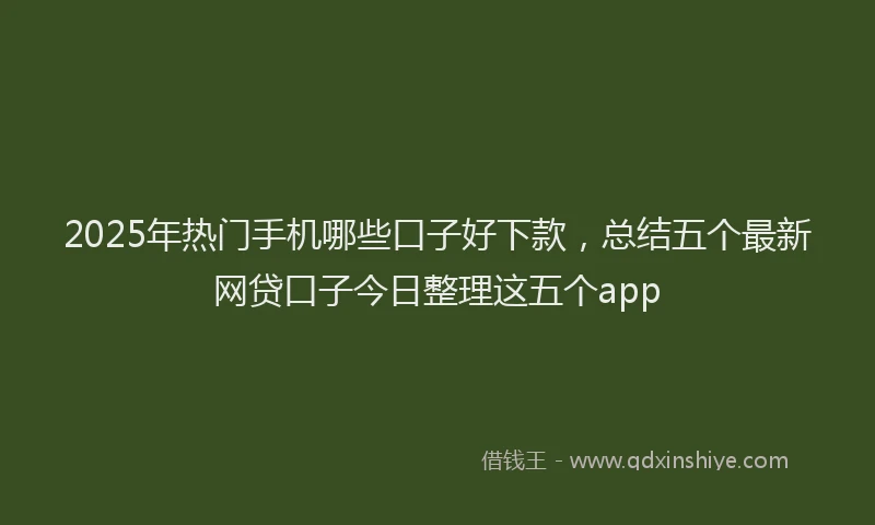 2025年热门手机哪些口子好下款，总结五个最新网贷口子今日整理这五个app