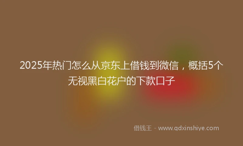 2025年热门怎么从京东上借钱到微信，概括5个无视黑白花户的下款口子