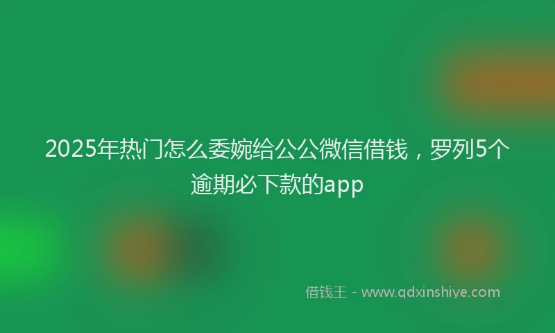 2025年热门怎么委婉给公公微信借钱，罗列5个逾期必下款的app
