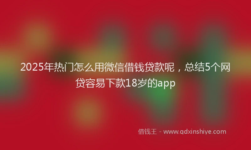 2025年热门怎么用微信借钱贷款呢，总结5个网贷容易下款18岁的app