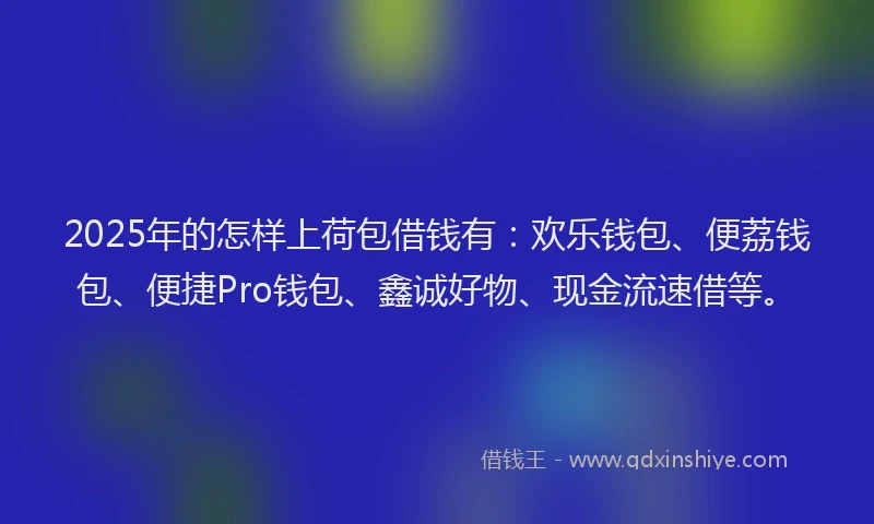2025年的怎样上荷包借钱有：欢乐钱包、便荔钱包、便捷Pro钱包、鑫诚好物、现金流速借等。