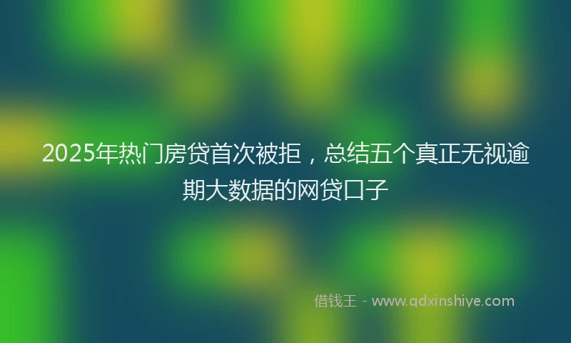 2025年热门房贷首次被拒，总结五个真正无视逾期大数据的网贷口子