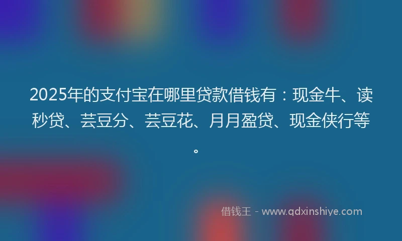 2025年的支付宝在哪里贷款借钱有：现金牛、读秒贷、芸豆分、芸豆花、月月盈贷、现金侠行等。