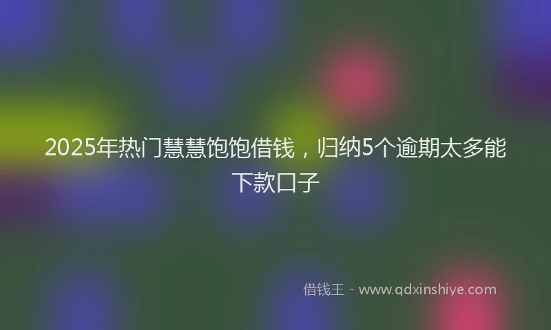 2025年热门慧慧饱饱借钱，归纳5个逾期太多能下款口子