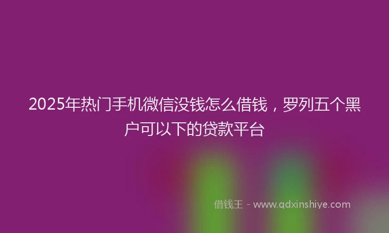 2025年热门手机微信没钱怎么借钱，罗列五个黑户可以下的贷款平台