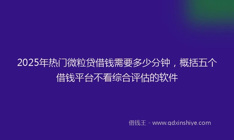 2025年热门微粒贷借钱需要多少分钟，概括五个借钱平台不看综合评估的软件