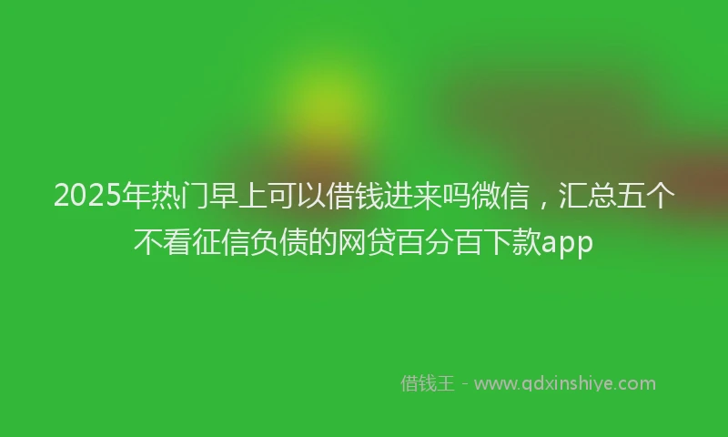 2025年热门早上可以借钱进来吗微信，汇总五个不看征信负债的网贷百分百下款app