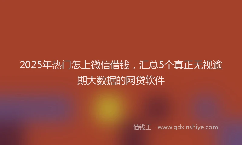 2025年热门怎上微信借钱，汇总5个真正无视逾期大数据的网贷软件