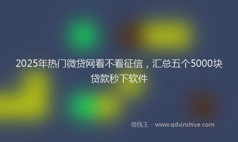 2025年热门微贷网看不看征信，汇总五个5000块贷款秒下软件