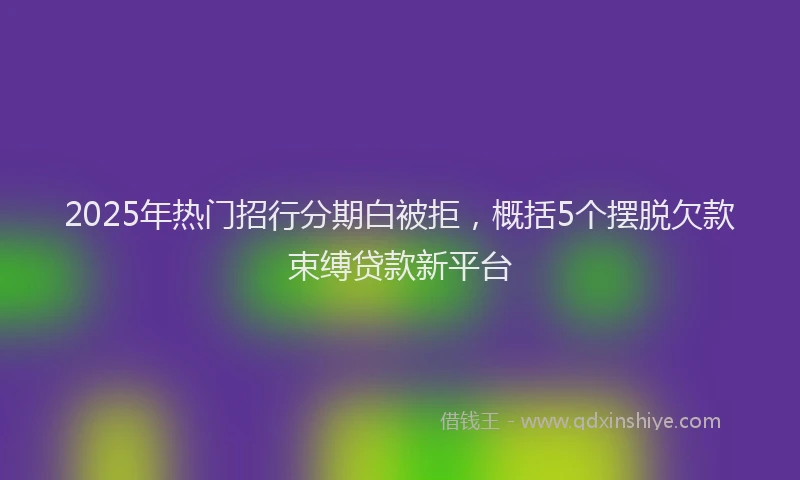 2025年热门招行分期白被拒，概括5个摆脱欠款束缚贷款新平台