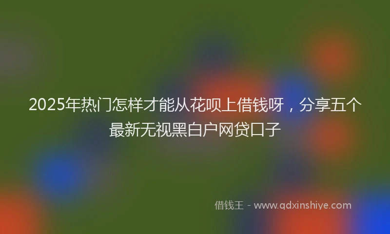 2025年热门怎样才能从花呗上借钱呀，分享五个最新无视黑白户网贷口子