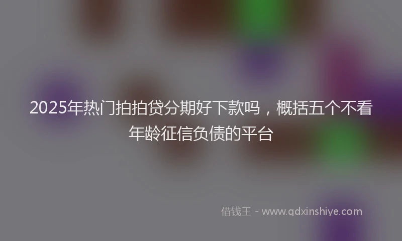 2025年热门拍拍贷分期好下款吗，概括五个不看年龄征信负债的平台