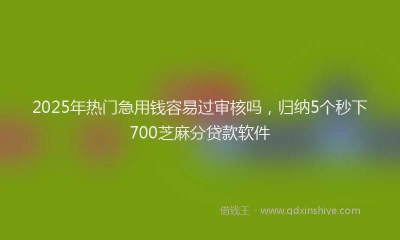 2025年热门急用钱容易过审核吗，归纳5个秒下700芝麻分贷款软件