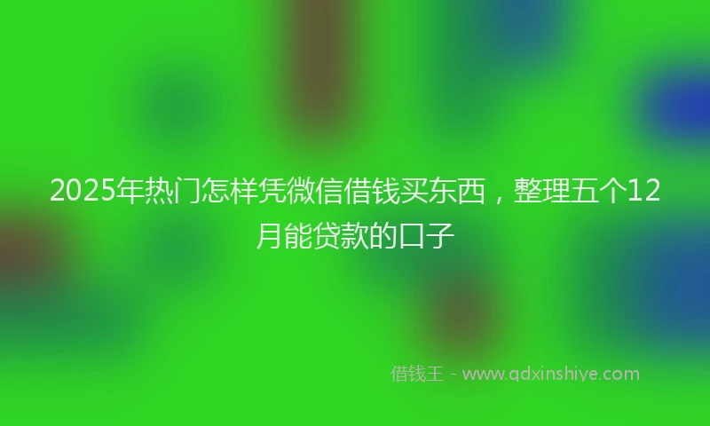 2025年热门怎样凭微信借钱买东西，整理五个12月能贷款的口子