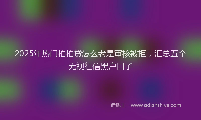 2025年热门拍拍贷怎么老是审核被拒，汇总五个无视征信黑户口子
