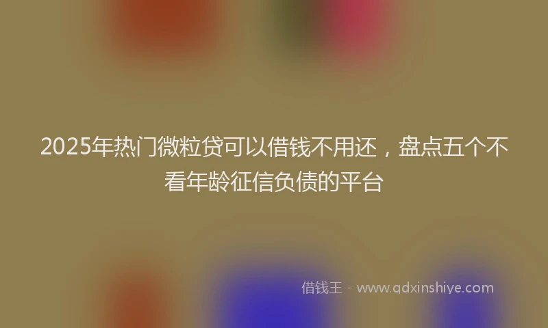 2025年热门微粒贷可以借钱不用还，盘点五个不看年龄征信负债的平台