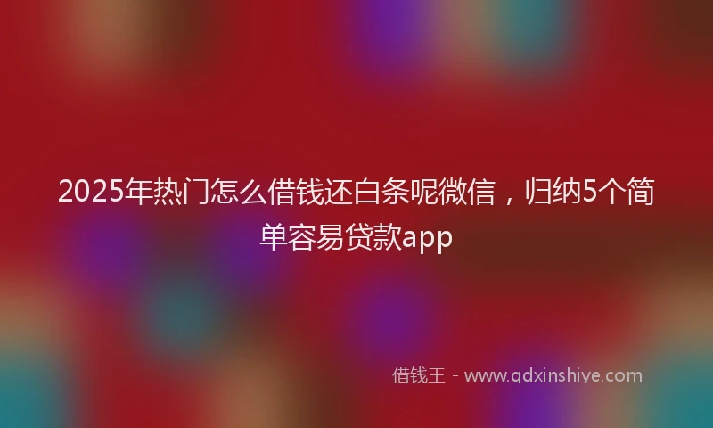 2025年热门怎么借钱还白条呢微信，归纳5个简单容易贷款app