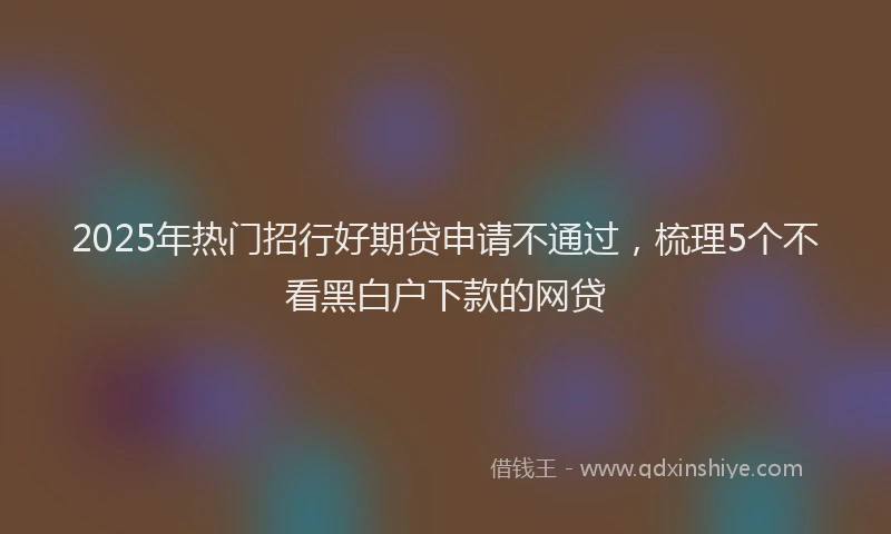 2025年热门招行好期贷申请不通过，梳理5个不看黑白户下款的网贷