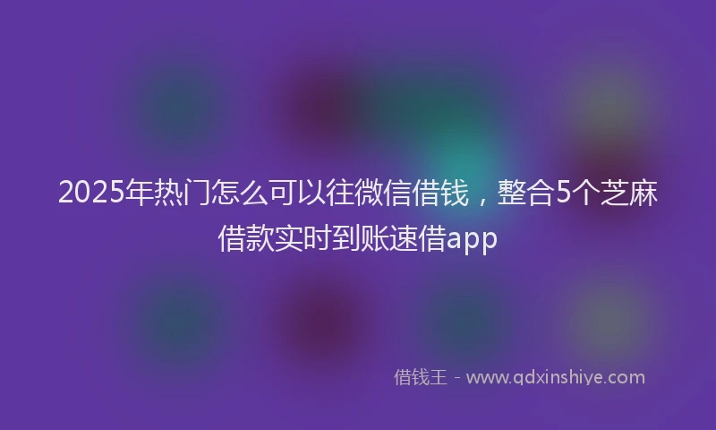 2025年热门怎么可以往微信借钱，整合5个芝麻借款实时到账速借app