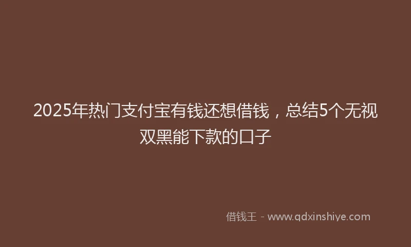 2025年热门支付宝有钱还想借钱，总结5个无视双黑能下款的口子