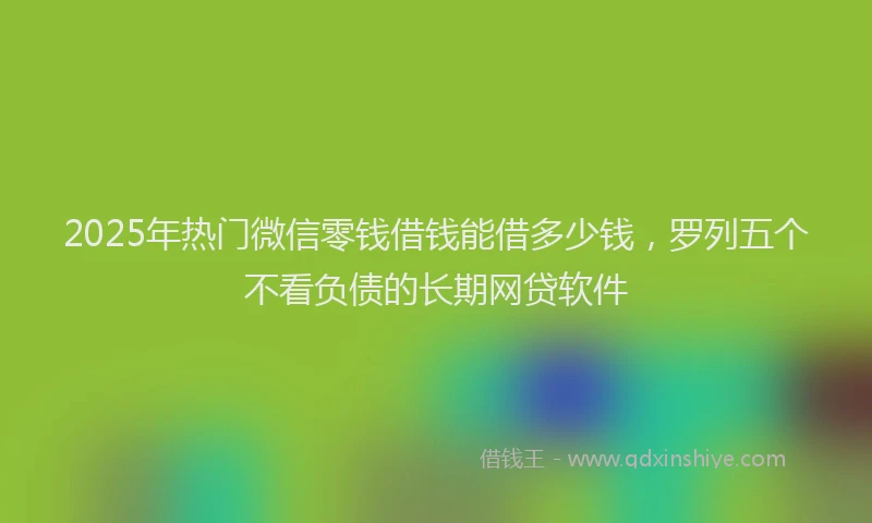 2025年热门微信零钱借钱能借多少钱，罗列五个不看负债的长期网贷软件